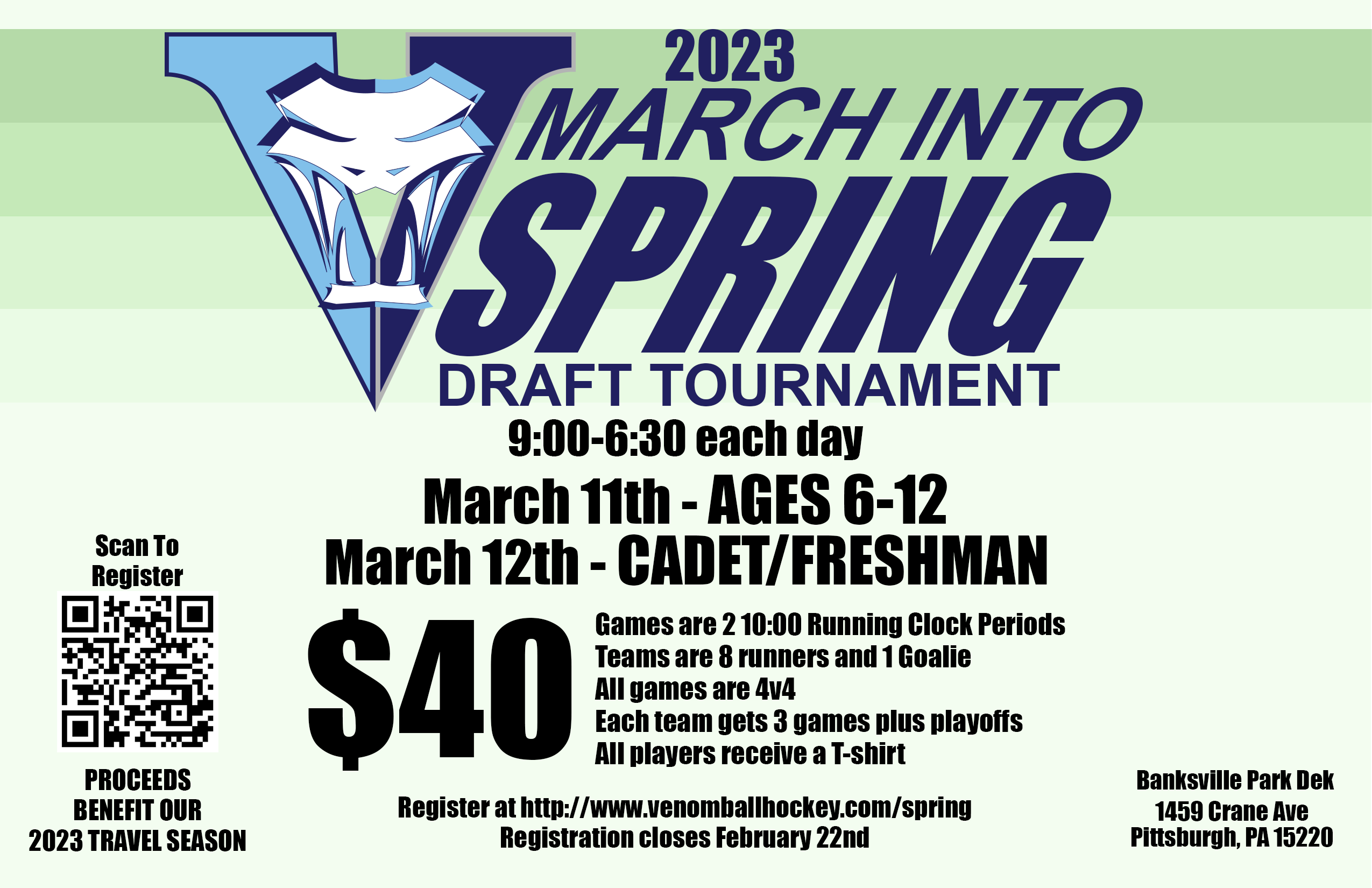 2023 March Into Spring Draft Tournament Venom Ball Hockey