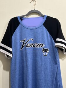 Women's Baseball Shirt Glitter Blue Travel